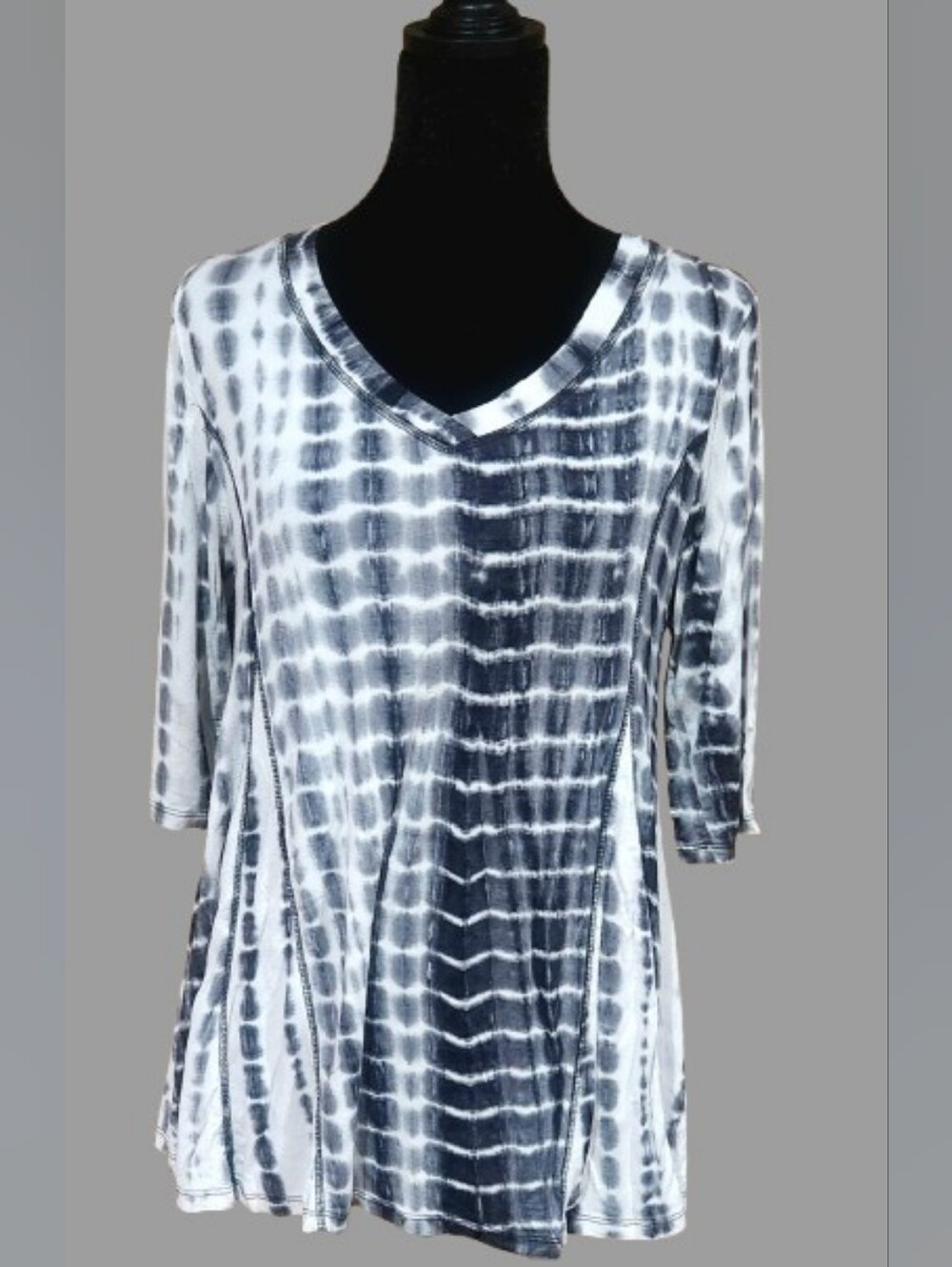 Saint Tropez West Black And White Tunic Top Size L
